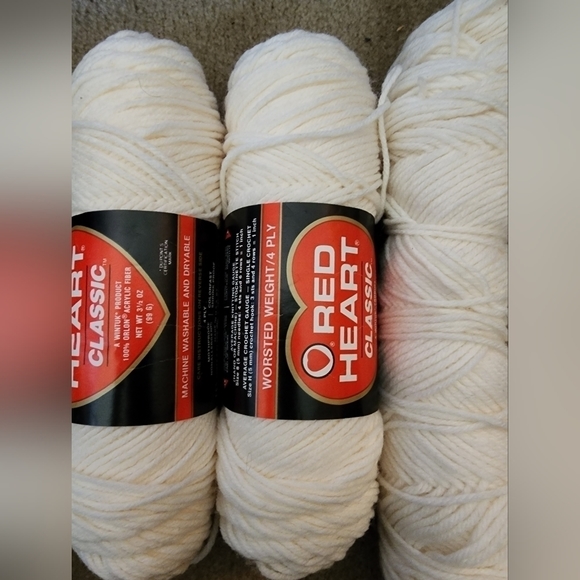 Red Heart Other - Red Heart Classic Yarn, 2+skeins Off White. Worsted Weight